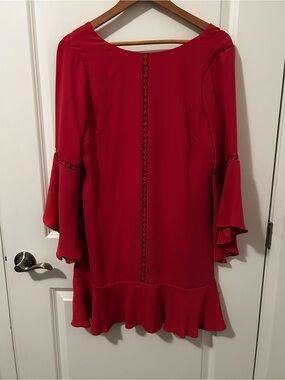 Women’s  Coral Ruffle Sleeve Dress
